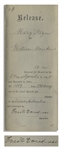 Frederick Douglass Document Signed as Recorder of Deeds